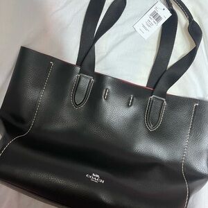 Coach Black Pebbled Leather Tote